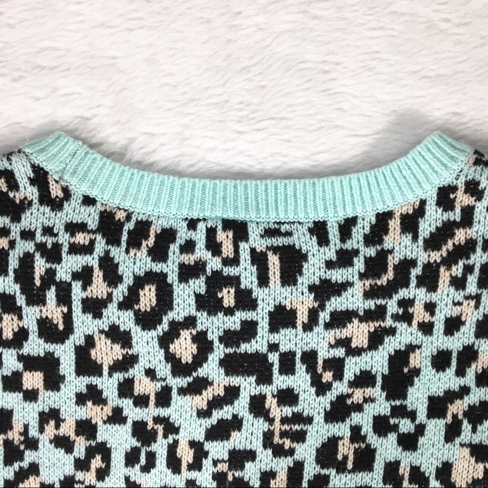 VS PINK ~ Mint Leopard Print Oversized Sweater - Picture 5 of 8